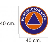 redondo logotipo Protección civil población protección reflectante pegatina